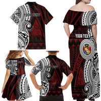Personalised Tonga Constitution Day 1875 Family Matching Off Shoulder Maxi Dress and Hawaiian Shirt Polynesian Tribal Tattoo LT9 - Polynesian Pride