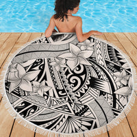 Polynesia Beach Blanket Tribal Polynesian Spirit With Beige Pacific Flowers LT9 - Wonder Print Shop