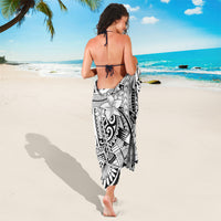 Polynesia Sarong Tribal Polynesian Spirit With White Pacific Flowers LT9 - Polynesian Pride