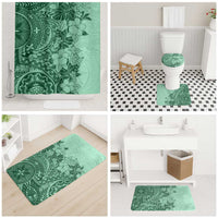 Polynesia Bathroom Set Hibiscus Hawaiian Tribal Tattoo Retro Green LT9 - Polynesian Pride