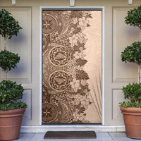 Polynesia Door Cover Hibiscus Hawaiian Tribal Tattoo Retro Pink Pastel LT9 Pink Pastel - Polynesian Pride