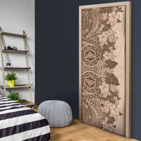 Polynesia Door Cover Hibiscus Hawaiian Tribal Tattoo Retro Pink Pastel LT9 - Polynesian Pride