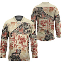 Hawaii Beige Version Hockey Jersey Aloha Tribal Pattern LT9 - Polynesian Pride