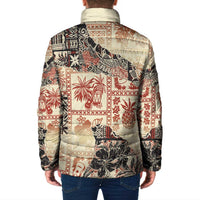 Hawaii Beige Version Padded Jacket Aloha Tribal Pattern - Polynesian Pride
