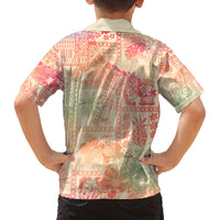 Hawaii Family Matching Tank Maxi Dress and Hawaiian Shirt Aloha Tribal Pattern Sweat Pink Ombre LT9 - Polynesian Pride