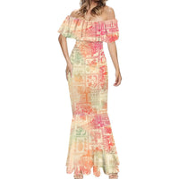 Hawaii Mermaid Dress Aloha Tribal Pattern Sweat Pink Ombre LT9 - Polynesian Pride