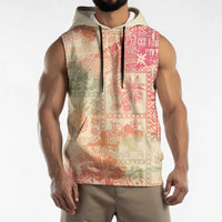 Hawaii Sweat Pink Ombre Sleeveless Hoodie Aloha Tribal Pattern - Polynesian Pride