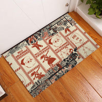 Aloha Hawaii Christmas Rubber Doormat Mele Kalikimaka Tapa Tribal Retro Style LT9 Beige - Polynesian Pride