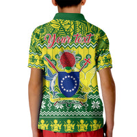 Personalised Cook Islands Christmas Kid Polo Shirt Santa Beach Meri Kiritimiti LT9 - Polynesian Pride