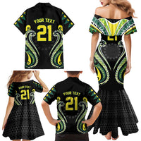 Custom Rugby Cook Islands Avaiki Family Matching Mermaid Dress and Hawaiian Shirt Black Kuki Airani Tribal Maori Inspired LT9 - Polynesian Pride