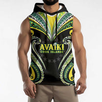 Custom Rugby Cook Islands Avaiki Sleeveless Hoodie Black Kuki Airani Tribal Maori Inspired - Polynesian Pride