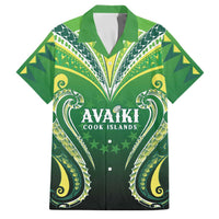 Custom Rugby Cook Islands Avaiki Family Matching Summer Maxi Dress and Hawaiian Shirt Green Kuki Airani Tribal Maori Inspired LT9 Dad's Shirt - Short Sleeve Green - Polynesian Pride