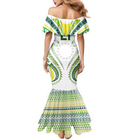 Custom Rugby Cook Islands Avaiki Family Matching Mermaid Dress and Hawaiian Shirt White Kuki Airani Tribal Maori Inspired LT9 - Polynesian Pride