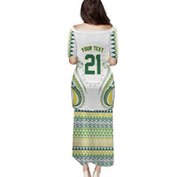 Custom Rugby Cook Islands Avaiki Family Matching Puletasi and Hawaiian Shirt White Kuki Airani Tribal Maori Inspired LT9 - Polynesian Pride