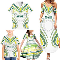 Custom Rugby Cook Islands Avaiki Family Matching Summer Maxi Dress and Hawaiian Shirt White Kuki Airani Tribal Maori Inspired LT9 - Polynesian Pride