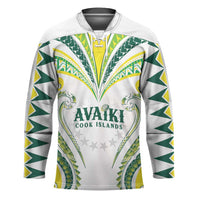 Custom Rugby Cook Islands Avaiki Hockey Jersey White Kuki Airani Tribal Maori Inspired - Polynesian Pride