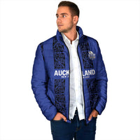 Custom Oceania Football NZ Auckland Padded Jacket Maori Tribal Pattern