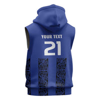 Custom Oceania Football NZ Auckland Sleeveless Hoodie Maori Tribal Pattern