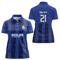Custom Oceania Football NZ Auckland Women Polo Shirt Maori Tribal Pattern