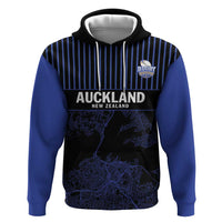 Custom Oceania Football NZ Auckland Hoodie Minimal City Map Style LT9 Pullover Hoodie Blue - Polynesian Pride