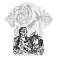 Aroha Maori Language Family Matching Off The Shoulder Long Sleeve Dress and Hawaiian Shirt Te Reo Maori Inspired Art LT9 - Polynesian Pride