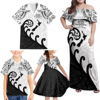 Kia Haka Maori language Family Matching Off Shoulder Maxi Dress and Hawaiian Shirt Te Reo Maori Inspired Art LT9 - Polynesian Pride