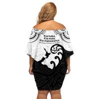 Kia Haka Maori language Family Matching Off Shoulder Short Dress and Hawaiian Shirt Te Reo Maori Inspired Art LT9 - Polynesian Pride