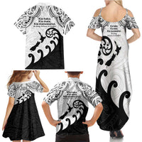 Kia Haka Maori language Family Matching Summer Maxi Dress and Hawaiian Shirt Te Reo Maori Inspired Art LT9 - Polynesian Pride