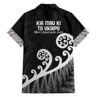 Kia Mau Ki To Ukaipo Family Matching Off The Shoulder Long Sleeve Dress and Hawaiian Shirt Te Reo Maori Koru Fern Art LT9 - Polynesian Pride