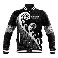 Kia Ora Maori Language Baseball Jacket Te Reo Maori Koru Fern Art