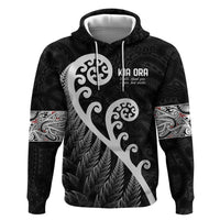 Kia Ora Maori Language Hoodie Te Reo Maori Koru Fern Art LT9 Pullover Hoodie Black - Polynesian Pride
