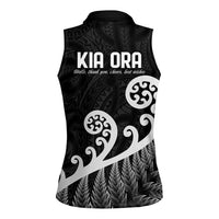 Kia Ora Maori Language Women Sleeveless Polo Shirt Te Reo Maori Koru Fern Art