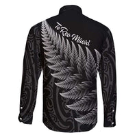 New Zealand Te Reo Mori Family Matching Summer Maxi Dress and Hawaiian Shirt Simple Black Fern LT9 - Polynesian Pride