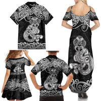 Te Reo Maori Tiki Inspired Art Family Matching Summer Maxi Dress and Hawaiian Shirt LT9 - Polynesian Pride