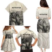 Whanau Maori Language Family Matching Puletasi and Hawaiian Shirt Te Reo Maori Inspired Art LT9 - Polynesian Pride