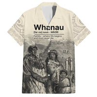 Whanau Maori Language Family Matching Short Sleeve Bodycon Dress and Hawaiian Shirt Te Reo Maori Inspired Art LT9 Dad's Shirt - Short Sleeve Nude - Polynesian Pride