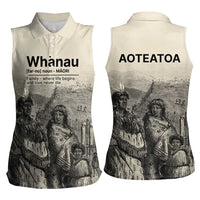 Whanau Maori Language Women Sleeveless Polo Shirt Te Reo Maori Inspired Art