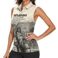 Whanau Maori Language Women Sleeveless Polo Shirt Te Reo Maori Inspired Art