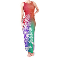 Polynesian Sunset Plumeria Tank Maxi Dress Pacific Island Tribal Blossom Style LT9 Women Blossom - Polynesian Pride