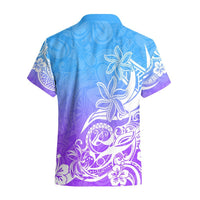 Polynesian Sunset Plumeria Hawaiian Shirt Pacific Island Tribal Blue Style LT9 - Polynesian Pride