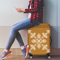 Hawaiian Quilt Block Design Luggage Cover Gold Hawaii Culture Motifs - Polynesian Pride