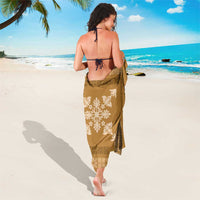 Hawaiian Quilt Block Design Sarong Gold Hawaii Culture Motifs - Polynesian Pride