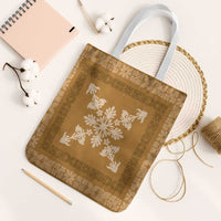 Hawaiian Quilt Block Design Tote Bag Gold Hawaii Culture Motifs - Polynesian Pride
