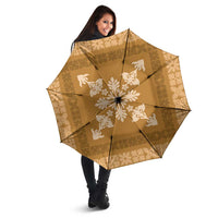 Hawaiian Quilt Block Design Umbrella Gold Hawaii Culture Motifs LT9 - Polynesian Pride