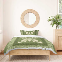 Hawaiian Quilt Block Design Bedding Set Lime Hawaii Culture Motifs LT9 - Polynesian Pride