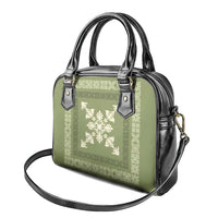 Hawaiian Quilt Block Design Shoulder Handbag Lime Hawaii Culture Motifs LT9 - Polynesian Pride