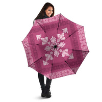 Hawaiian Quilt Block Design Umbrella Pink Hawaii Culture Motifs LT9 - Polynesian Pride