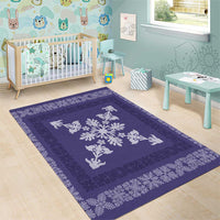 Hawaiian Quilt Block Design Area Rug Purple Hawaii Culture Motifs - Polynesian Pride
