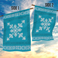 Hawaiian Quilt Block Design Garden Flag Teal Hawaii Culture Motifs LT9 - Polynesian Pride