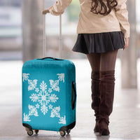 Hawaiian Quilt Block Design Luggage Cover Teal Hawaii Culture Motifs - Polynesian Pride
